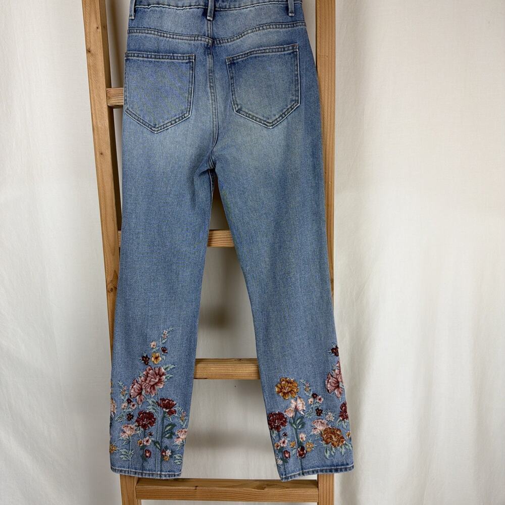 NWT Drifwood Light Washed Blue Floral Embroidered Jeans Womens 25 #0773 - Picture 4 of 5